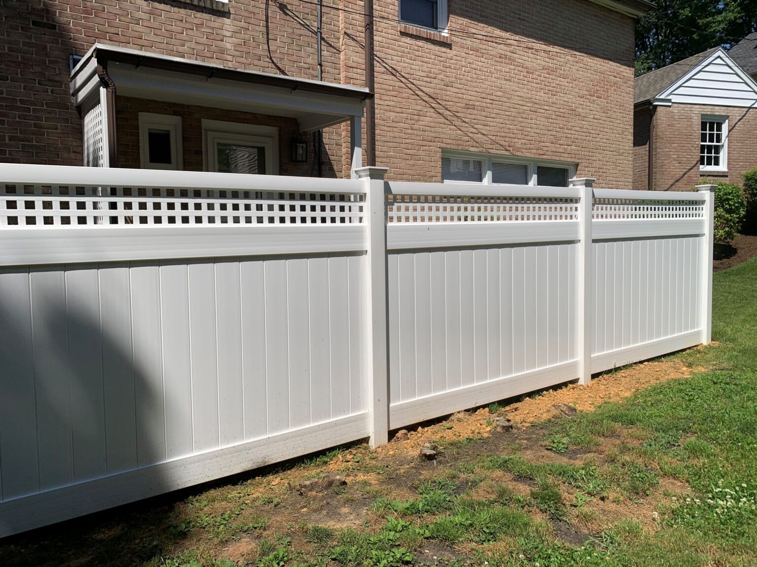 Direst Fence New Mexico White Privacy Vinyl With Square Lattice AKA The Fence Company